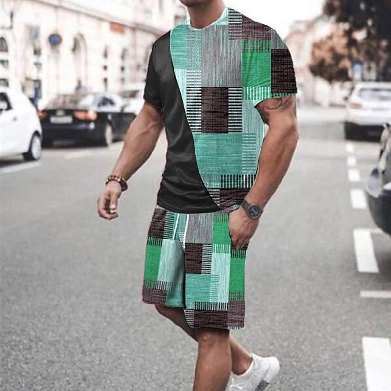 

Men s Graphic Tees sets Matching Short Sleeve Short Pants Crew Neck Designer Casual Comfortable Outdoor Sets S