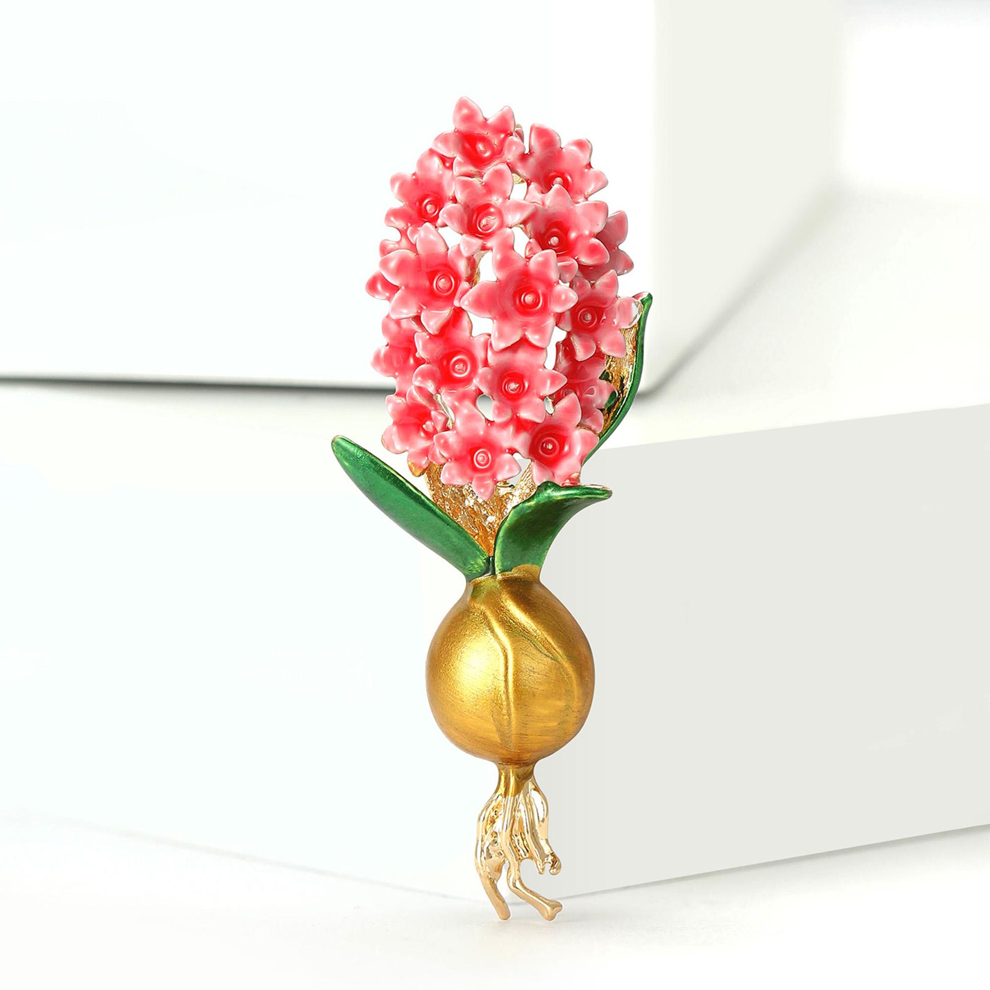 

Stylish Enamel Hyacinth Flower Brooches Unisex Plant Pins Friend Event Party New Gifts Jewelry Decoration Accessories