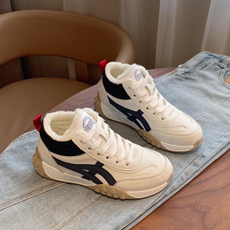 

Женская зимняя обувь из бархата и хлопка, теплая, модная, на толстой подошве, спортивная, повседневная, женская, увеличивающая рост, зимняя обувь, зимние ботинки 35 темно-синий