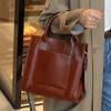 Fashionable Genuine Leather Women's Bag, Top Layer Cowhide Handbag, Large Capacity Casual Single Shoulder Crossbody Bag, Trendy
