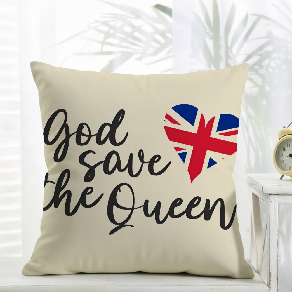 Fashion Modern S-Save The Queens Cushion Cover Daily Washable Linen Pillowcase Soft For Sofa Bed Home Room Decor