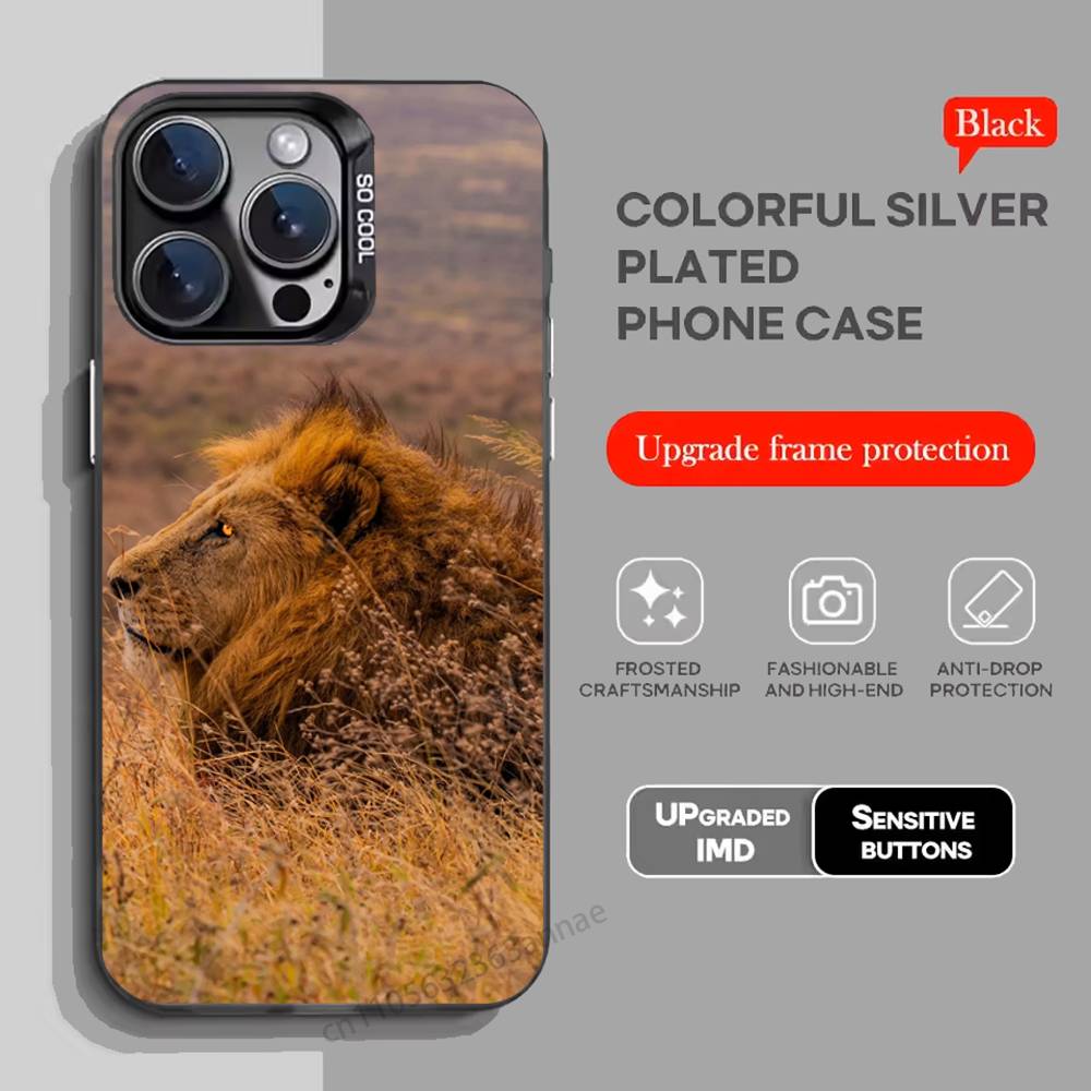 Lion Pattern Phone Case for iPhone 15 16 Pro Max  Air SE 11 13 Pro 14 Plus 12 11Pro 15Pro Max 16e Cover