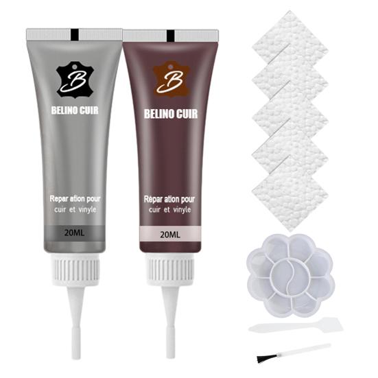 20ml Faux Skinn Reparasjonsgelsett Vinyl Restaureringskremsett Reparer Riper Sprekker Møbelpleieprodukter i Skinn