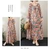 2025 New Round Neck Minimalist Long Sleeve Extra Long Dress Vacation Style