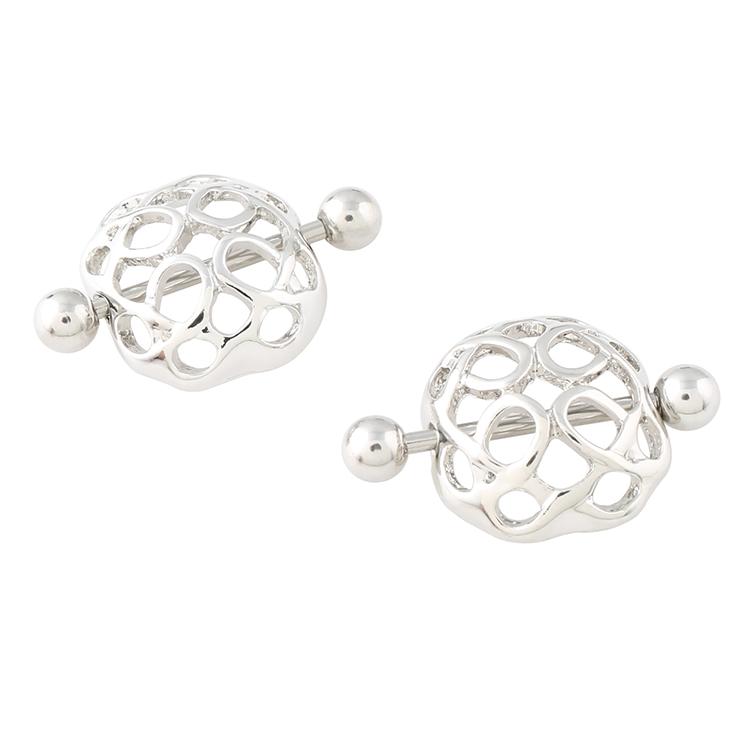 Perforated Sexy Cutout Semicircle Titanium Steel Pendant Adhesive Nail 5mm
