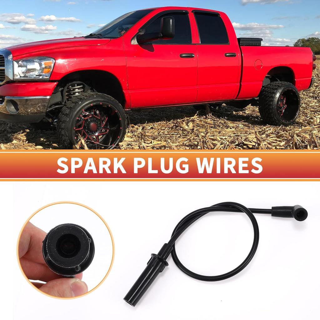 ACROPIX Car Spark Plug Coil Wires Ignition Coil Harness Cable Fit for Dodge Dakota 1999 2000 2002 2003 6 Cyl 3.9L No.4728037AC - Pack of 7