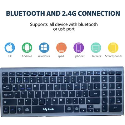 Bluetooth + 2.4G Wireless Keyboard for iPad Laptop Computer Multi-Device  Wireless Bluetooth Keyboard for Ios Windows
