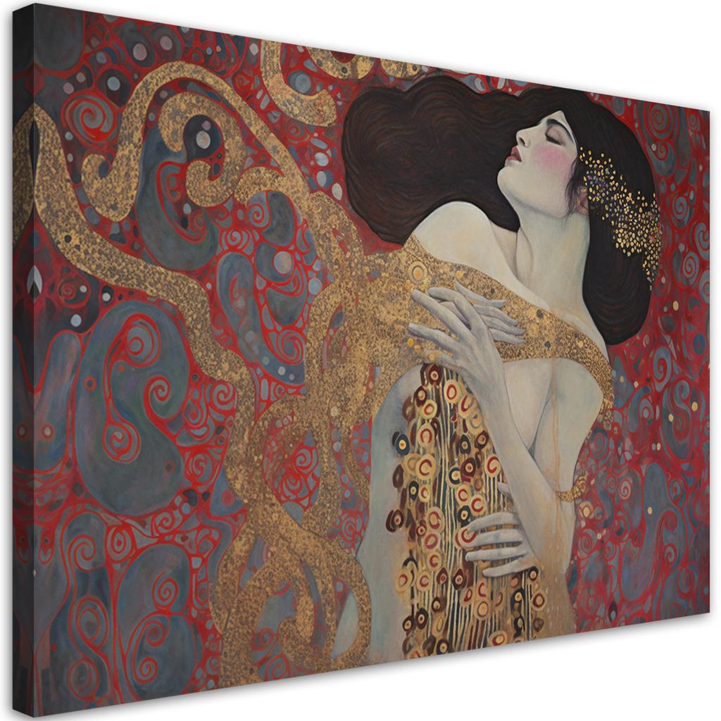 Canvas Print, Woman Red Abstraction - G. Klimt