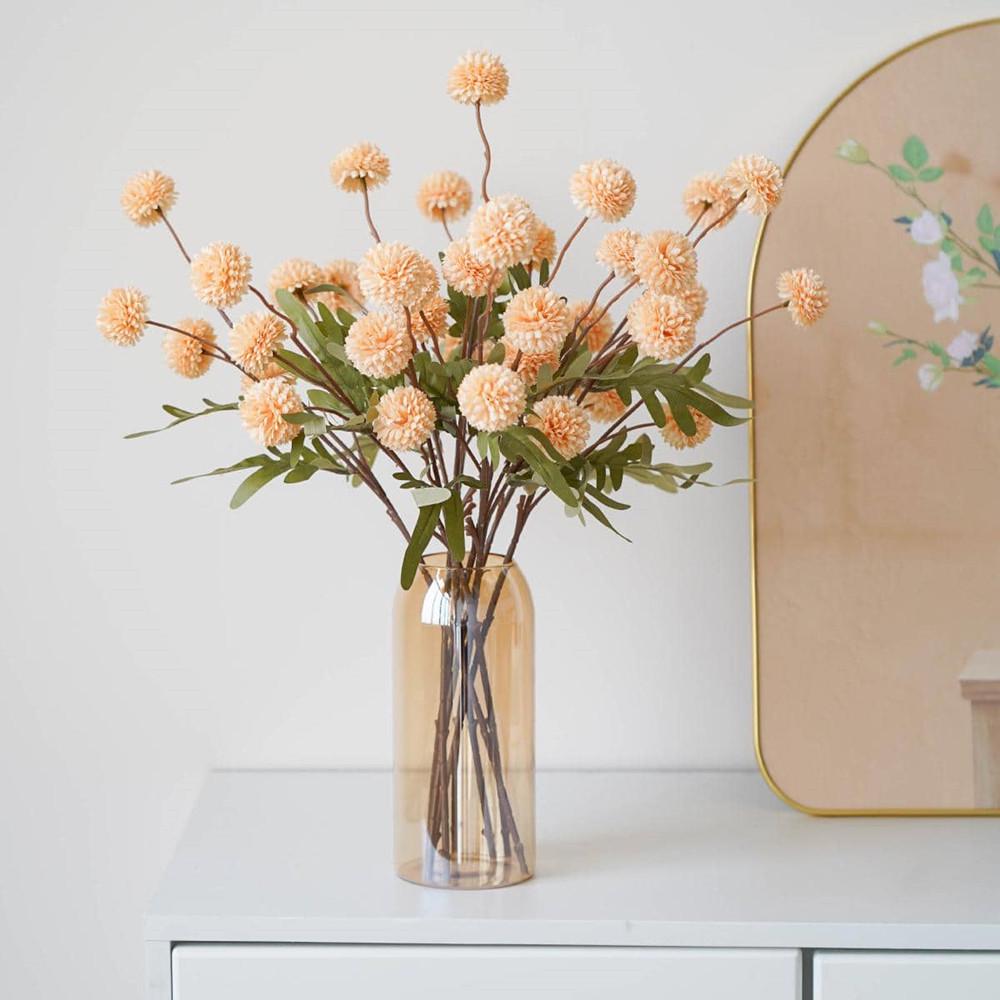 Artificial Dandelion Flower with 5 Heads - Single Stem for Indoor Decoration or Wedding Decor