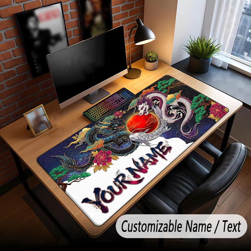 Dragon Theme Custom Mouse Pad Personalized With Name Text Customized Desk Mat For Office Home Decor