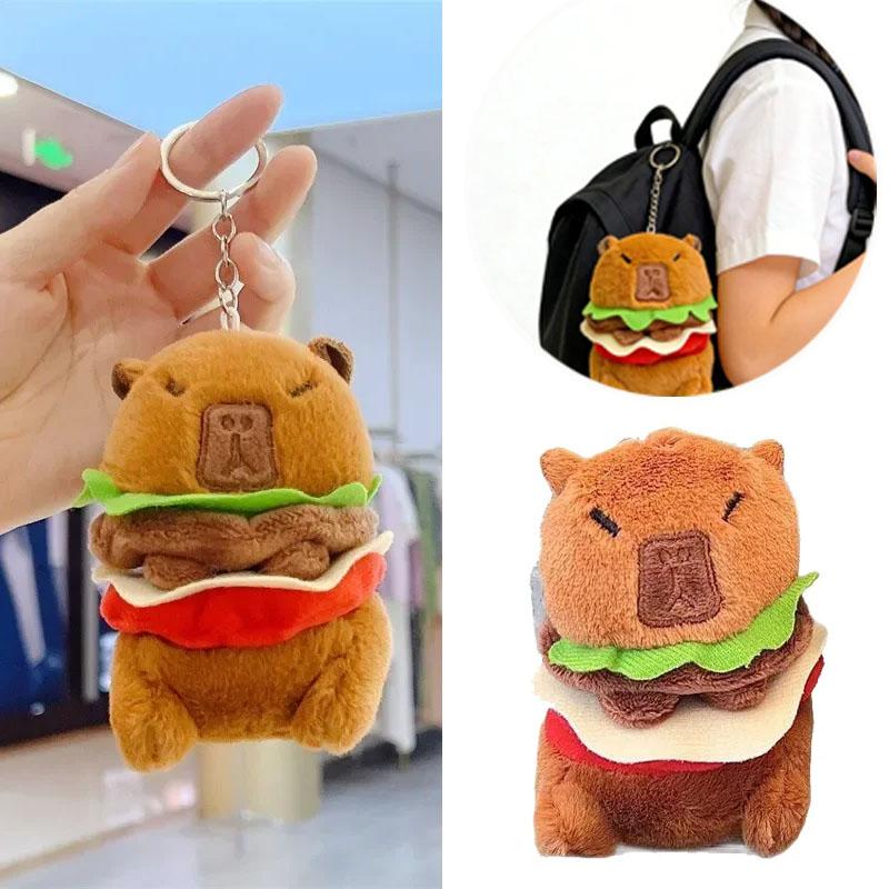 Capybara Hamburger Plüschtier Niedliche Anime Flauschige Puppe Weiches Simulations-Weihnachtsgeschenk für Kinder Mädchen
