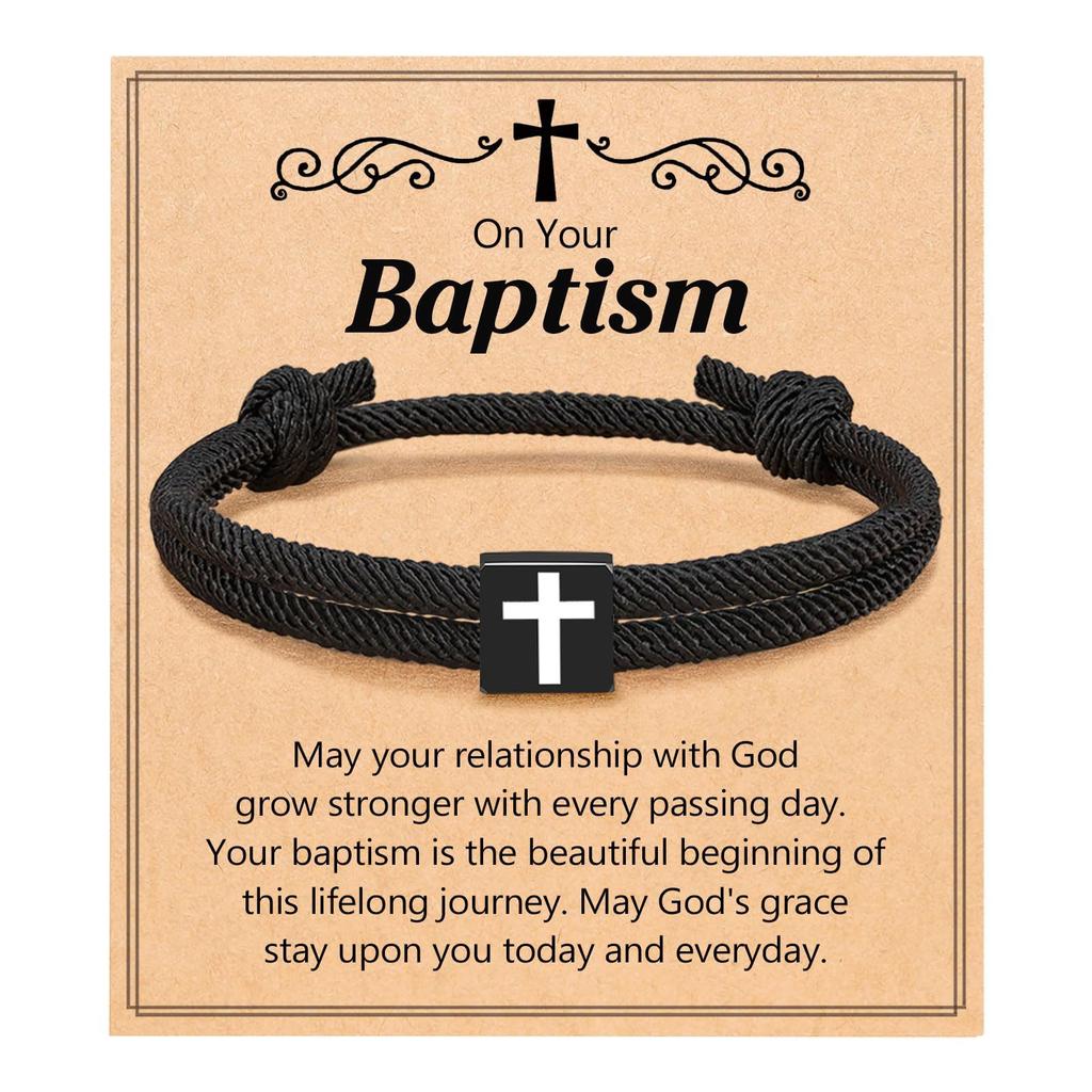Easter Basket Stuffers for Teens Men Women Inspirational Religious Bible Verse Joshua 1:9 Cross Bracelet