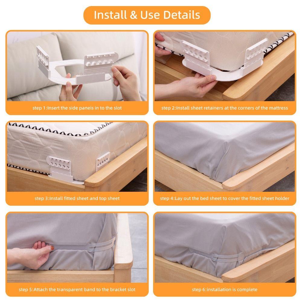 4Pcs/set Adjustable Bedsheet Clips Card Slot Bed Cover Fastener Durable Bed Sheet Holder  Hotel