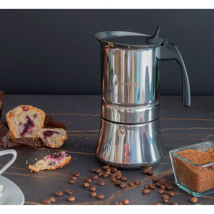 Cafetière Expresso Italienne Induction, Acier Inoxydable 6 Tasses De Café FAGOR Etnica Argent 00383