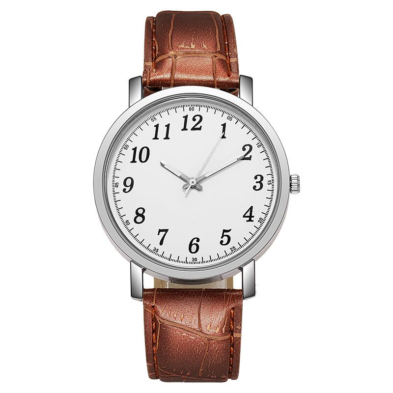 

2021 New Cross-Border Couple s Simple Round Quartz Watch - Casual Unisex Design for Men and Women, Ideal Gift for Students.