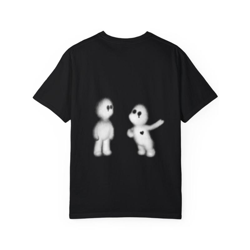 White T-Shirt with Fuzzy Character Print for Casual Wear