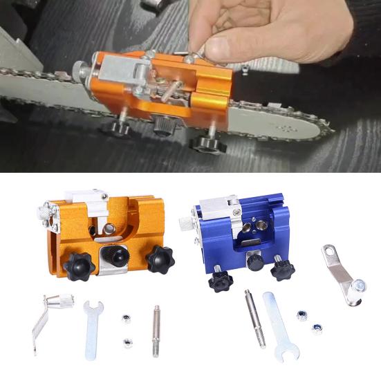 Chainsaw Sharpener Kit Hand-Cranked Chain Grinder Lightweight Design Chain Grinder Aluminum Alloy Sharpening Fixture