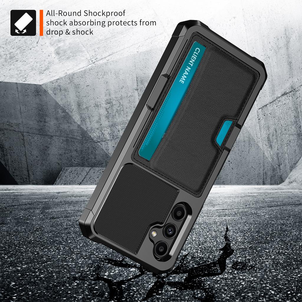 ZM02 Für Samsung Galaxy A25 5G (Global) (161,0 x 76,5 x 8,3 mm) Hülle Kartenfach Leder+TPU Defender Handyhülle