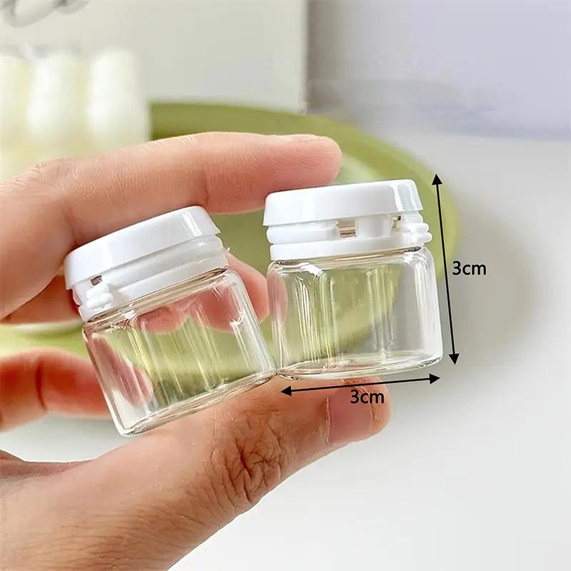 2/5Pcs Clear Travel Bottle Empty Leak-Proof Essence Bottled With Flip-Top Glass Cosmetic Containers Makeup Remover & Lotion