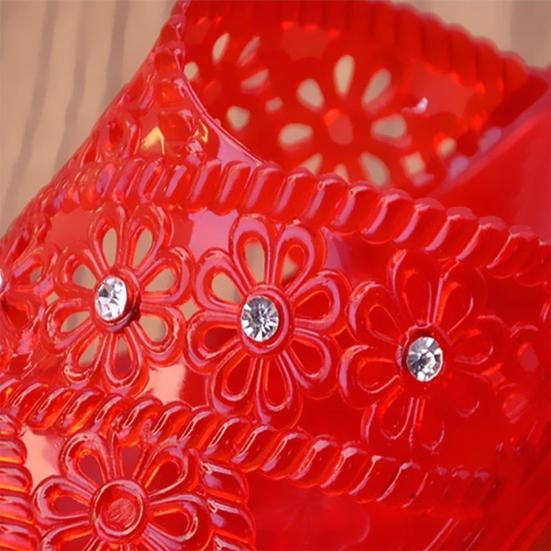 Damen Frühling Sommer Hausschuhe Große Größe All-Match Hausschuhe Dicker Absatz Transparente Strass Mittelabsatz Sandalen