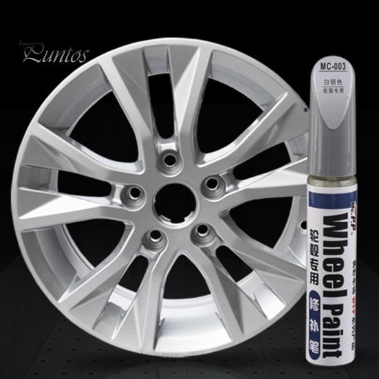 Car Rim Touch-Up Paint Wheel Touch-Up Pen Kit Super Adhesion Waterproof Compact Size Portable Car Wheel Scuff Scratch Repair Pen