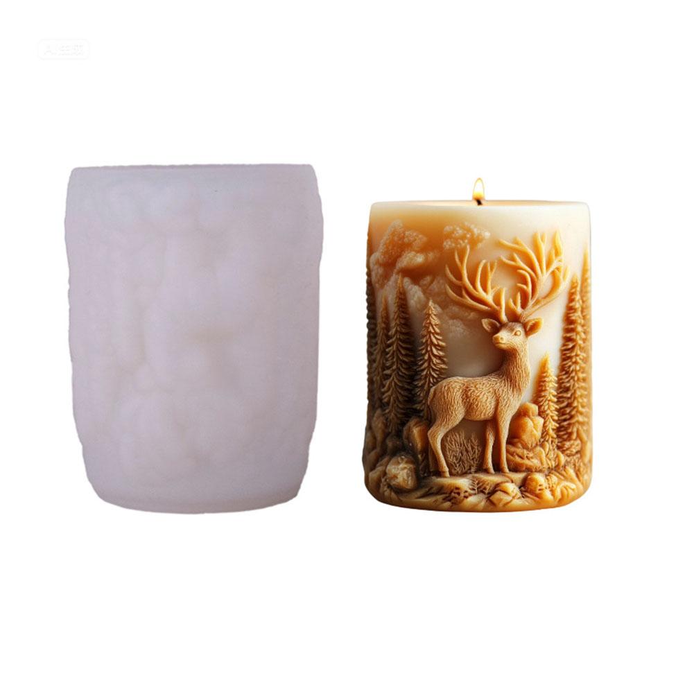 3d Candle Mold Detailed Pet Dog Candle Mold Forest Deer Candle Mold 3d For Handmade Gifts Christmas Crafts Resin Crafts