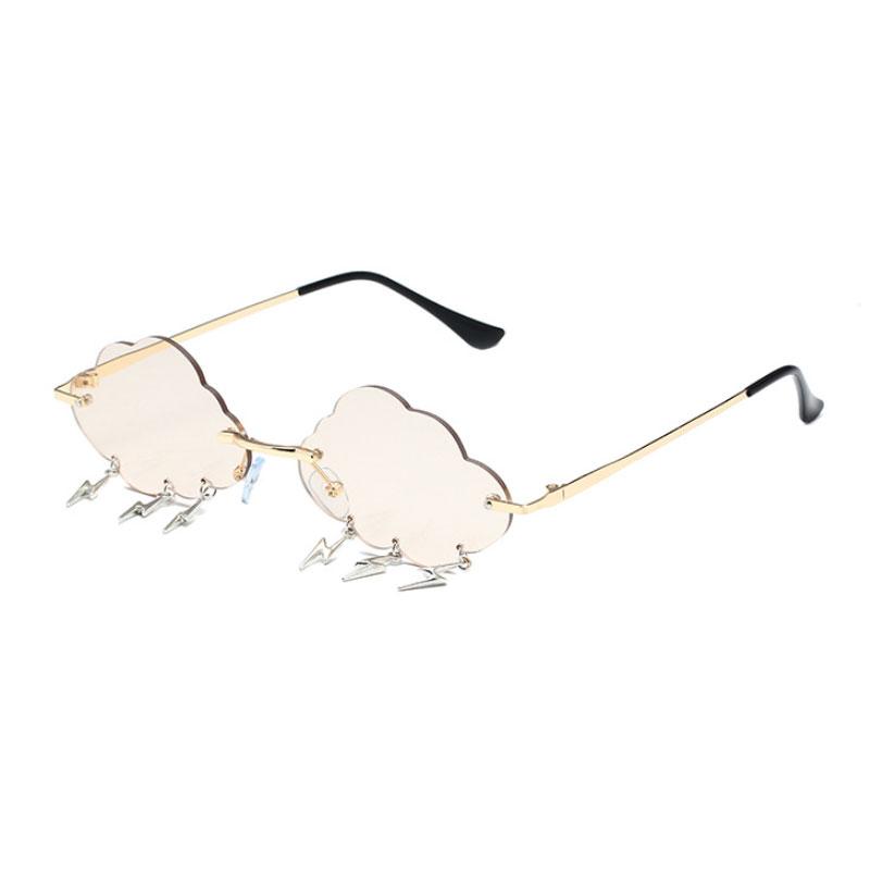 Vintage Clouds Tassel Ladies Sunglasses Steampunk Rimless UV400 Women's Fashion Shades