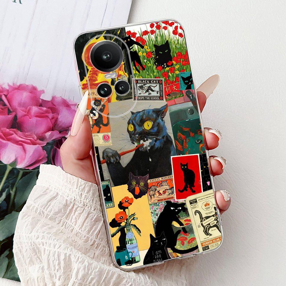For OPPO Reno10 5G Case CPH2531 Luxury Cat Cartoon Cover Clear Silicone Soft TPU Phone Case For OPPO Reno 10 Reno10 Back Covers