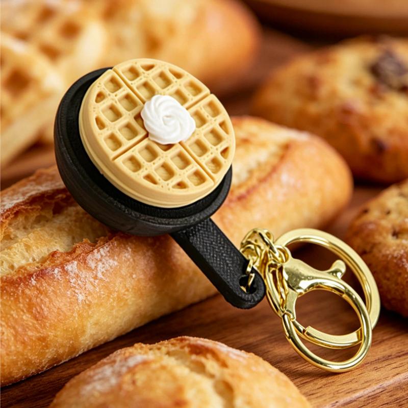 Calming Keychain Keys Finger Button Anti-Stress Toys Rabbit Cake Heart Waffles Funny Decompression Gifts For Children Adults