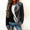 Damen Jeanskragen Patchwork Nähte Sweatshirt Lässig Pullover Langarmshirts