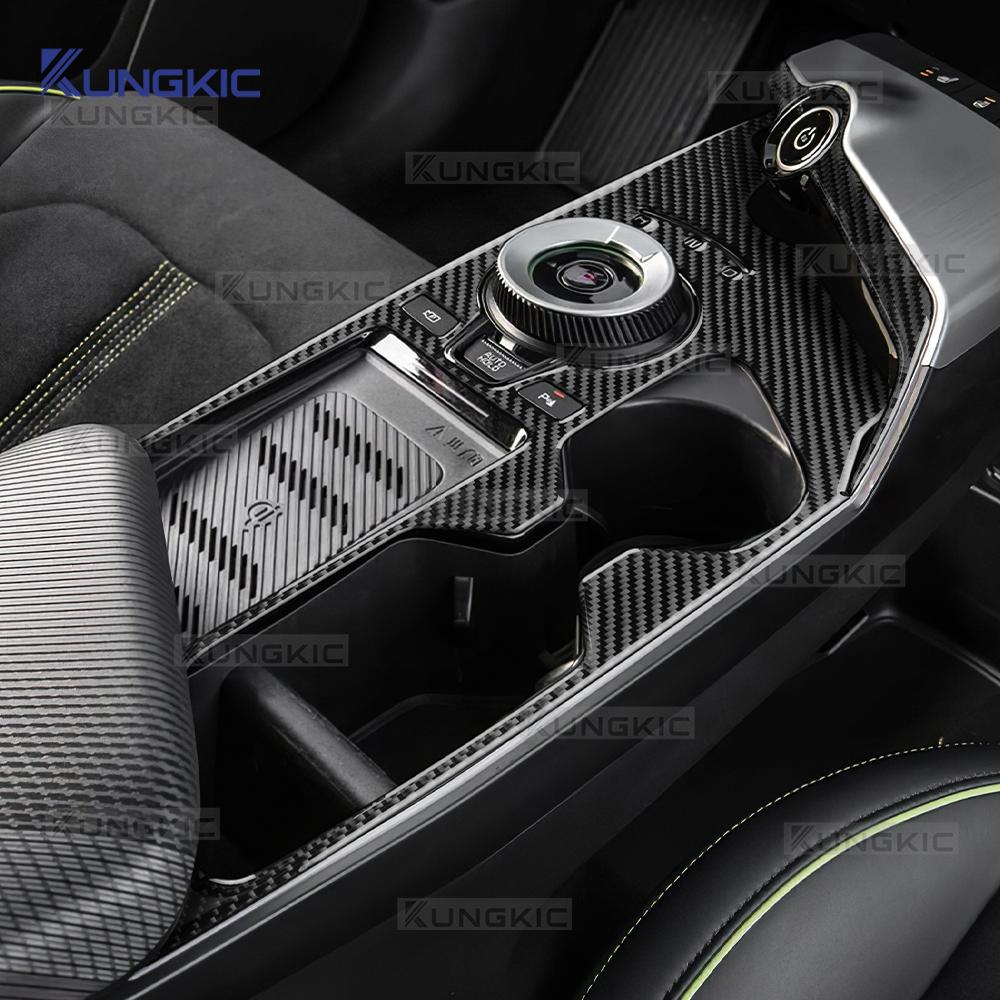Real Soft Carbon Fiber Sticker For Kia EV6 GT EV 2022 2023 2024 2025 LHD RHD Car Gear Shift Panel Interior Trim Accessories