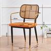 Nordic Light Luxury Wrought Iron Rattan Dining Chair - European Style for Home, Hotel, Cafe, or Leisure.