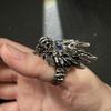 Kushala Daora Dragon of Steel Large Ring for Men Antique Gothic Open Ring Alloy Zinc Alloy Plated Zircon Cosplay Accessories Gift
