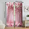 Versatile Polyester Transparent Curtains Home Decoration Pink Floral Use Bedrooms Living Rooms Set Of 2 Made Great Room Decor