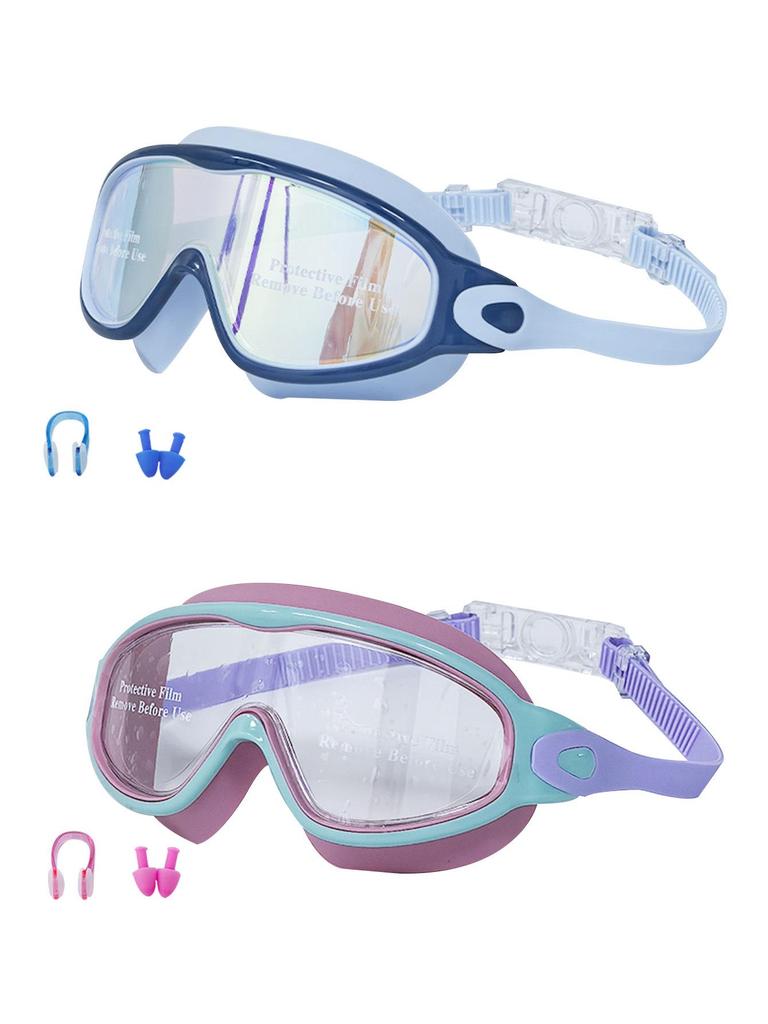 High-Definition, Anti-Fog, Waterproof Swimming Goggles with Earplugs for Adults