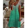 Women  Summer Short Sleeve V-Neck Casual Dress 3D