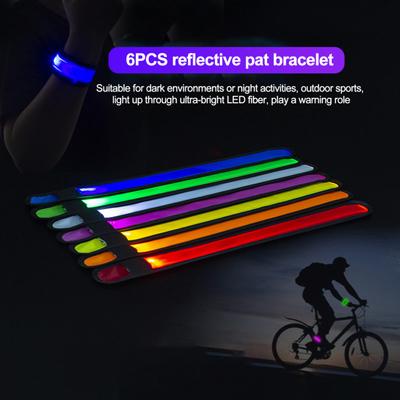 6 Stück LED Leuchtarmband zum Klatschen Leuchtet im Dunkeln Klatscharmband Laufen