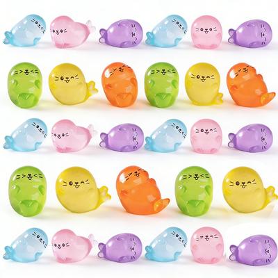 10-50pcs Mini Luminous Seal Home Decor Landscaping Resin Crafts Glowing Seals Garden Fish Tank Miniatures Ornaments Decoration