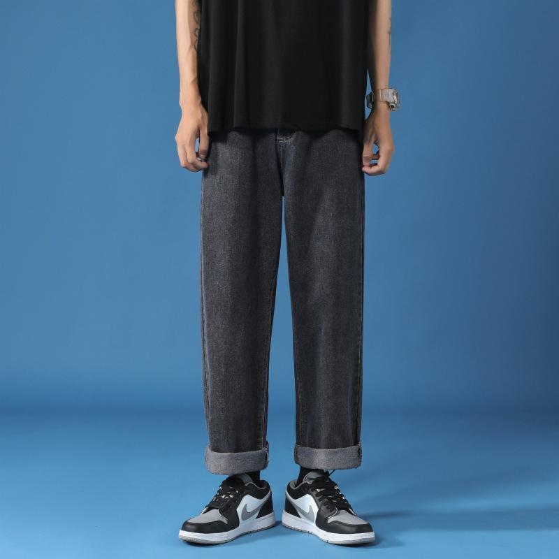 Men's jeans 2026 new style loose straight casual long pants wide-leg pants