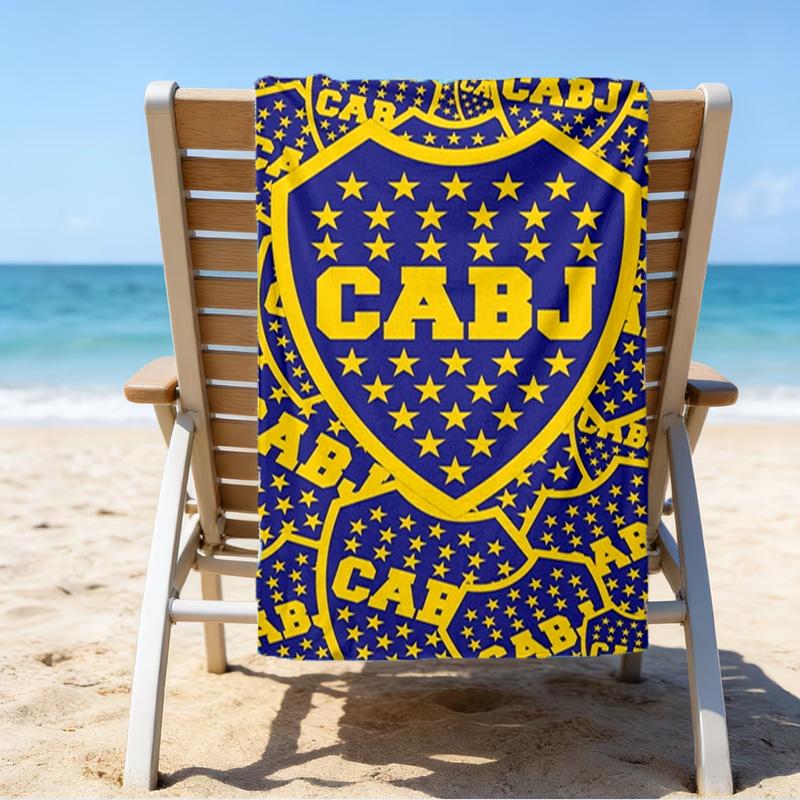 Boca Football Club Bedrucktes Strandtuch, Superweiche Mikrofaser, Perfektes Geschenk Geburtstag, für Pool, Strand, Reisen, für Familie und Freunde