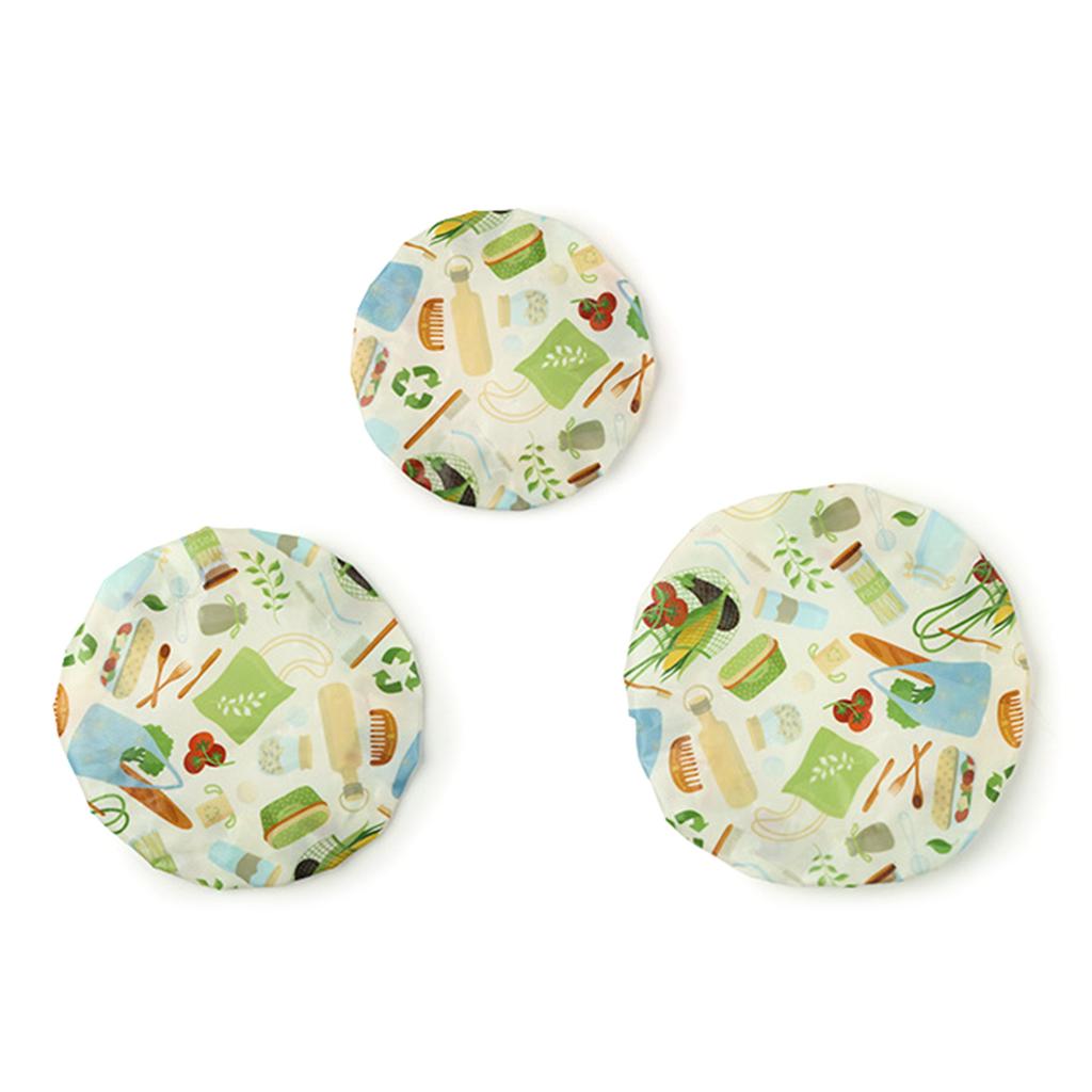 Set of 3 Washable Bowl Lids Elasticated Cloth Covers for Bread Proofing Baskets Food Preservation and Meal Storage