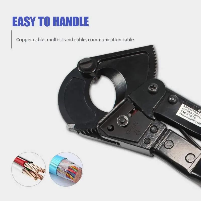 Ratchet Cable Cutter, Heavy Duty Wire Cutter for Aluminum Copper Cable, Ratcheting Wire Cutting Hand Tool HS-325