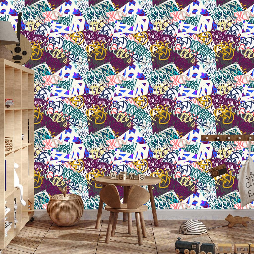 Stylish graffiti wallpaper for living room and bedroom 50x1000
