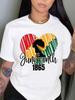 Juneteenth 1865 Black History African American Heart T-shirt