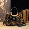 Solid Color Handmade 3D Embroidery Handbag Cross-Border Foreign Trade Exclusive Glossy Patent Leather Shoulder Tote Bag Crossbody Bag