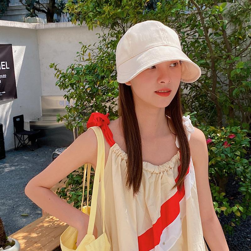 

Spring and summer human pattern cotton sunscreen sunshade cap casual versatile foldable wide edge octagonal hat children Children (56-58cm) бежевий