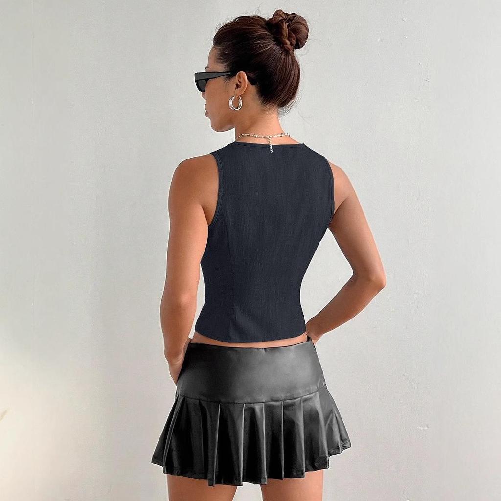 Women's Summer Lace-Up Slim Fit Fashion Top - European & American Style