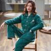100% Pure Cotton Pajamas Women's Winter Three-layer Thickened Middle-aged Mother Padded Jacket Warm Loungewear Set