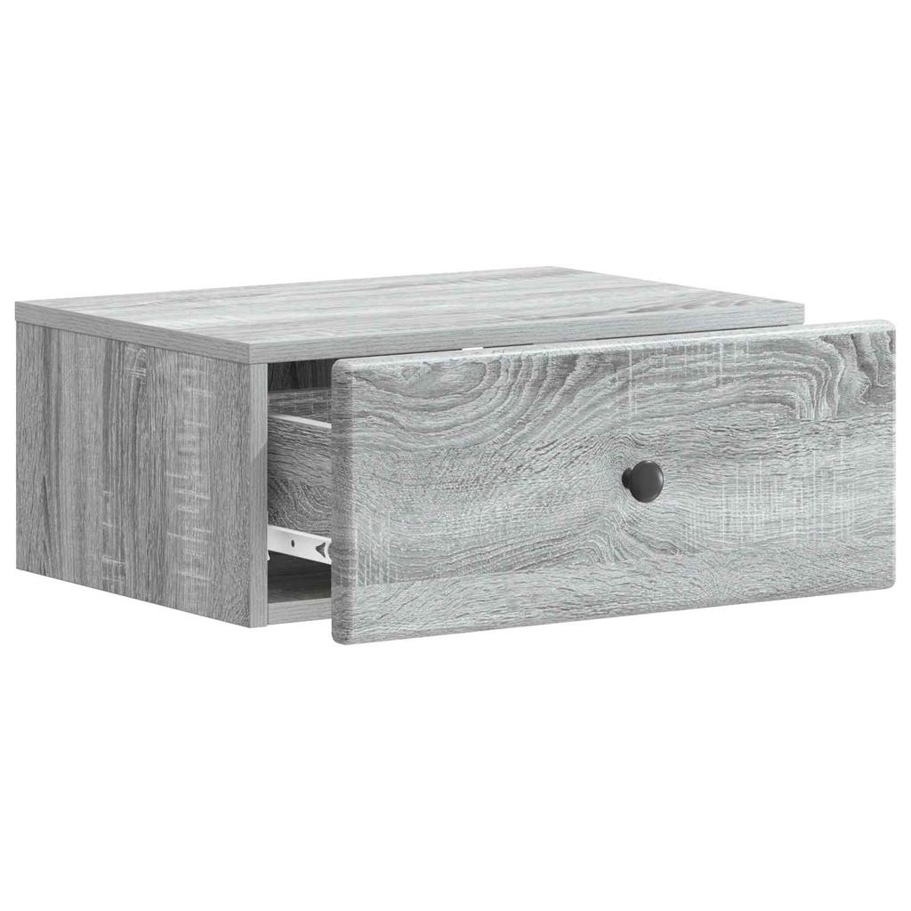 Wall Mounted Nightstand Grey Sonoma 49 x 34.5 x 20 cm