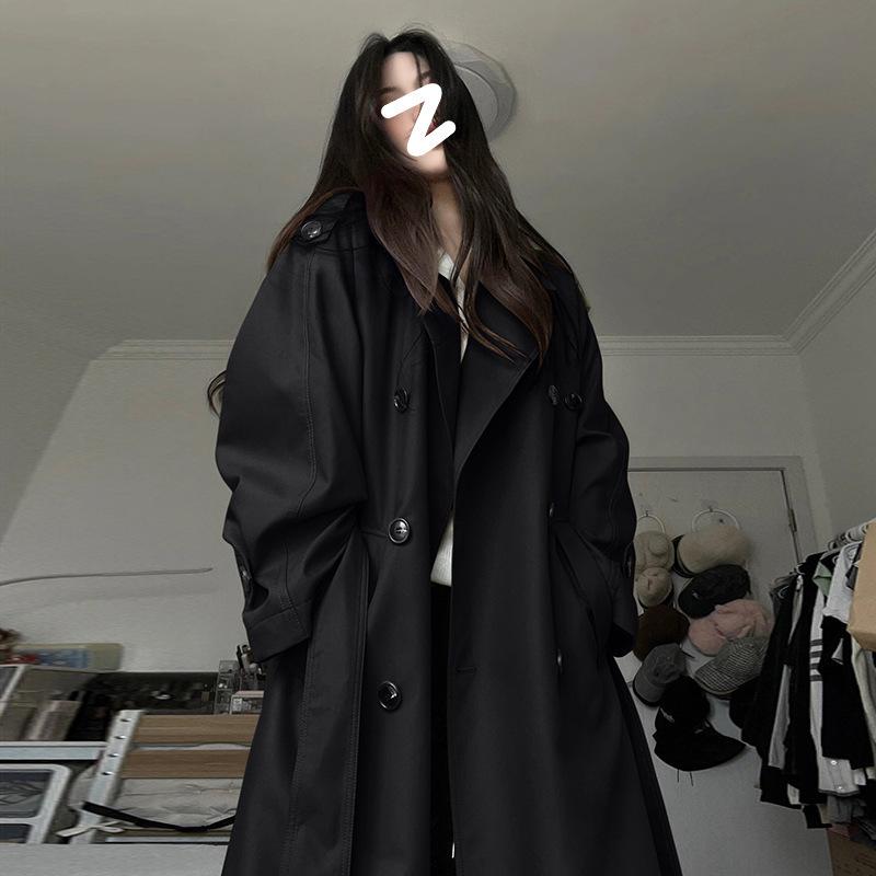 Gabardina Gris de Longitud Media para Mujer Petite: Estilo Coreano y Británico Primavera/Otoño 2025